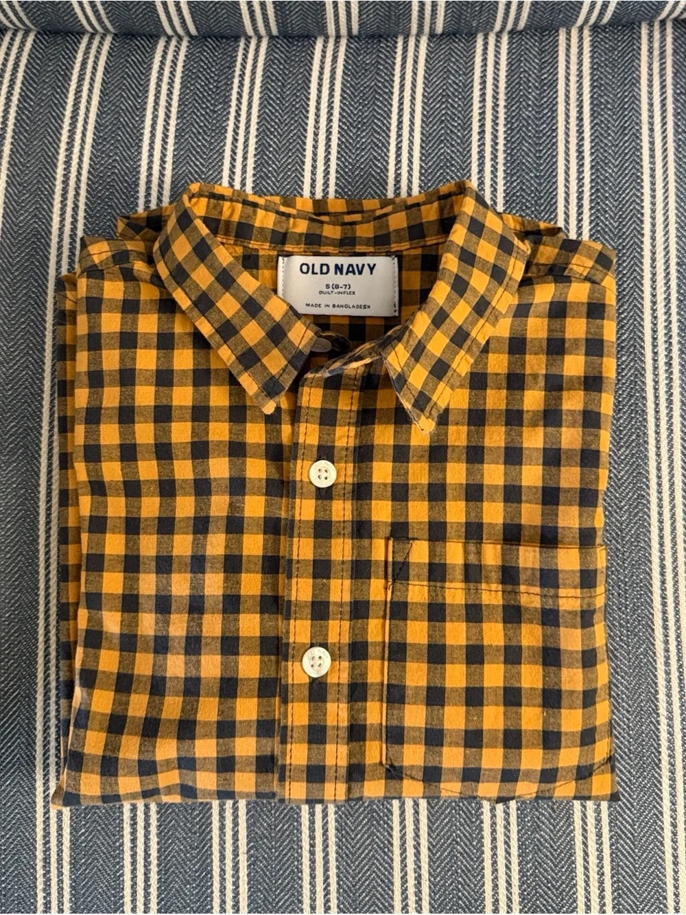 Old Navy (6-7) Yellow & Black Button-Down Shirt